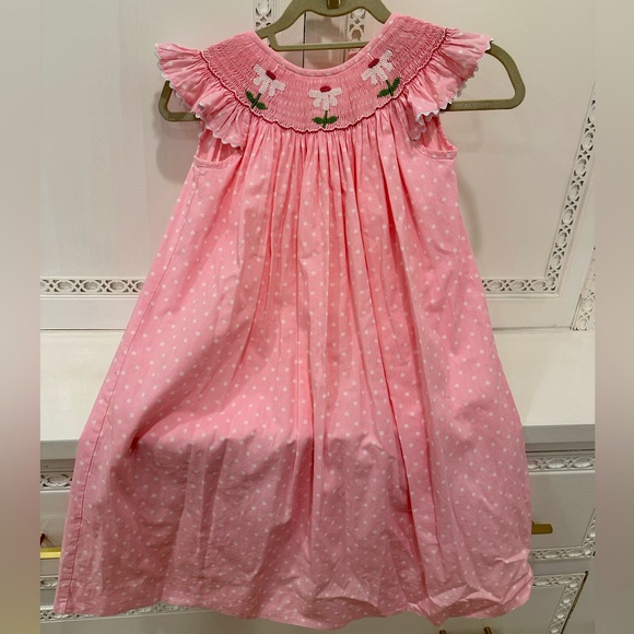 Other - Shine Smocked Floral and Polka Dot Pink dress size 5